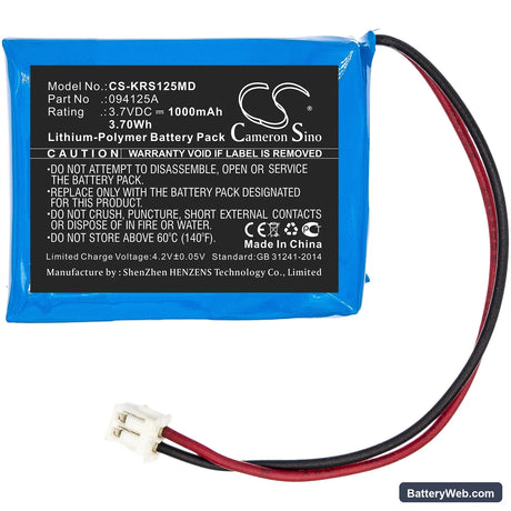 KARL STORZ Surgical Headlight Replacement Battery, 3.7V, 1000mAh, Li-Polymer 3
