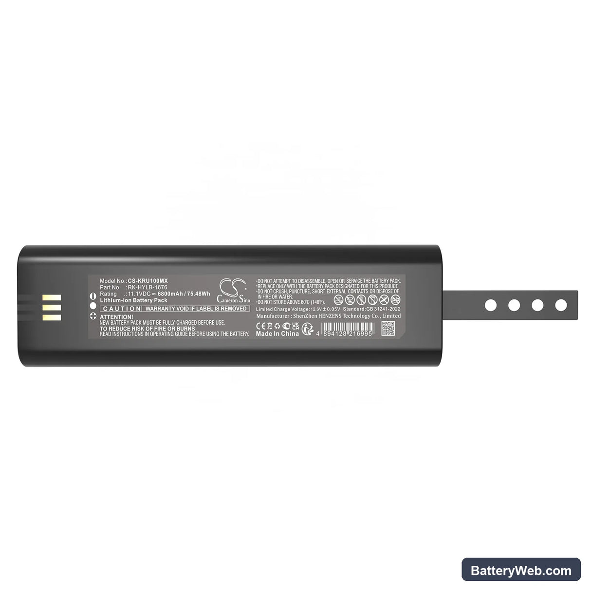 KAIXIN RKU10 Replacement Battery, 11.1V, 6800mAh, Li-ion 5