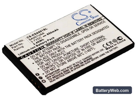 Sanyo IS01 Replacement Battery, 3.7V, 650mAh, Li-ion 1