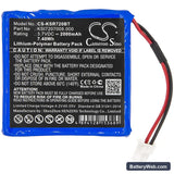 Ksenia Radius Indoor Siren Replacement Battery, 3.7V, 2000mAh, Li-Polymer 3