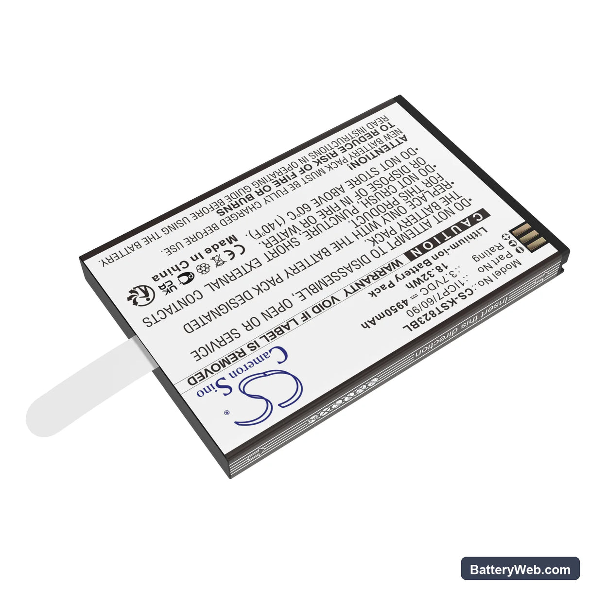 Szzt KS8223 Replacement Battery, 3.7V, 4950mAh, Li-ion 2