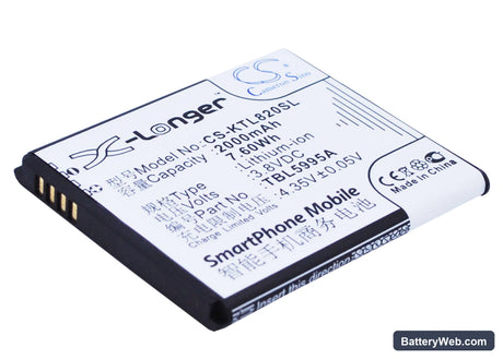 K-Touch L820 Replacement Battery, 3.8V, 2000mAh, Li-ion 2