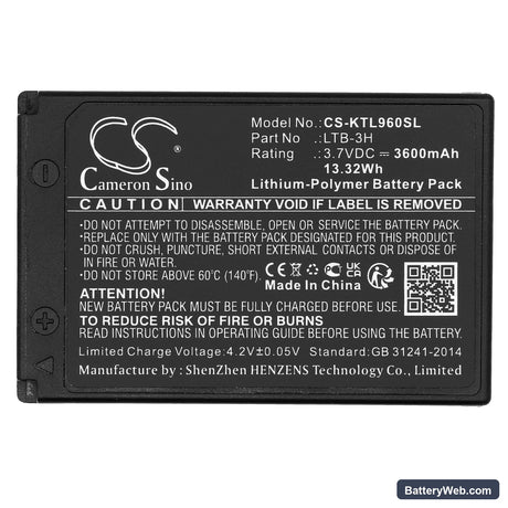 Muratec KDS ATL-X6 Replacement Battery, 3.7V, 3600mAh, Li-Polymer 5