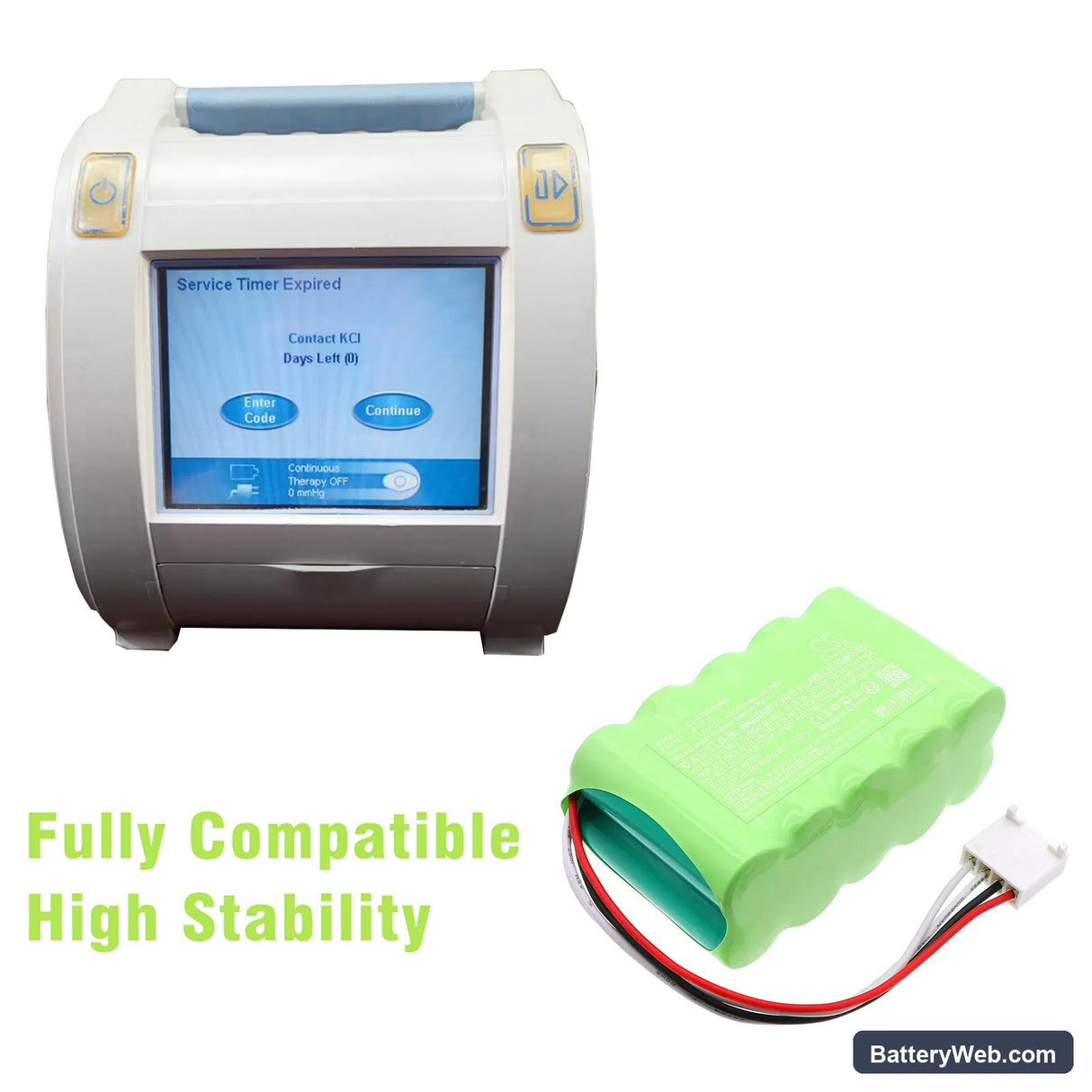 KCI Info VAC Therapy Unit Replacement Battery, 12V, 2100mAh, Ni-MH 6