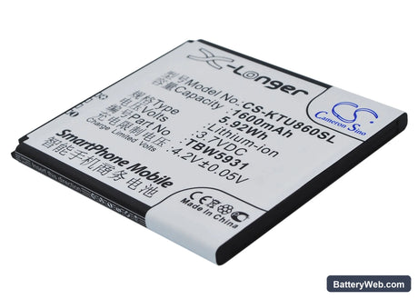 Highscreen Omega Q Replacement Battery, 3.7V, 1600mAh, Li-ion 1