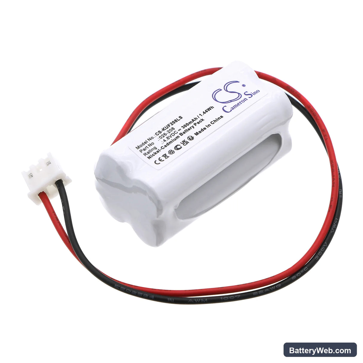 Sure-Lite BCN350-4EWP-CE109 Replacement Battery, 4.8V, 300mAh, Ni-CD 1