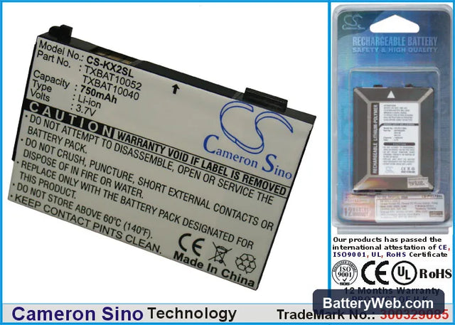 Kyocera KX2 Replacement Battery, 3.7V, 750mAh, Li-ion 1
