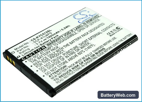 Kyocera Milano Replacement Battery, 3.7V, 1400mAh, Li-ion 1