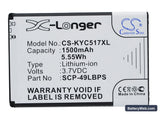 Kyocera Hydro Replacement Battery, 3.7V, 1500mAh, Li-ion 1