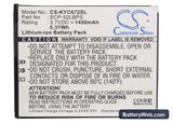 Kyocera Hydro XTRM Replacement Battery, 3.7V, 1450mAh, Li-ion 5