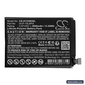 Kyocera DuraSport 5G UW Replacement Battery, 3.87V, 3500mAh, Li-Polymer 1
