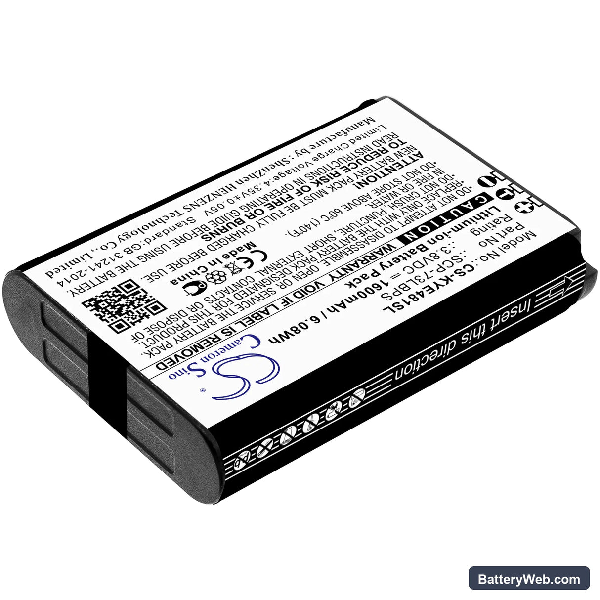 Kyocera DuraXV Extreme Replacement Battery, 3.8V, 1600mAh, Li-ion 2