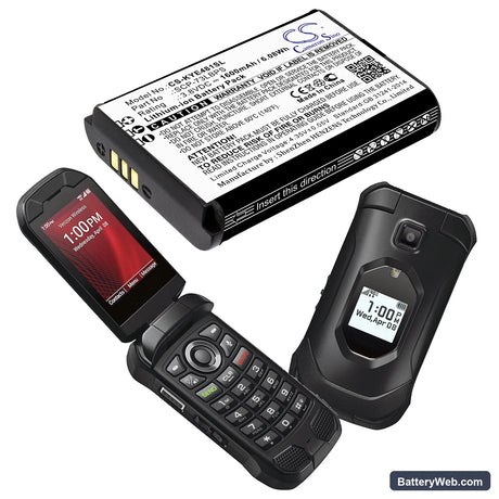 Kyocera DuraXV Extreme Replacement Battery, 3.8V, 1600mAh, Li-ion 4
