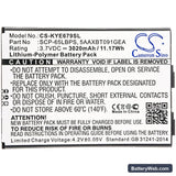 Kyocera DuraForce XD Replacement Battery, 3.7V, 3020mAh, Li-Polymer 3