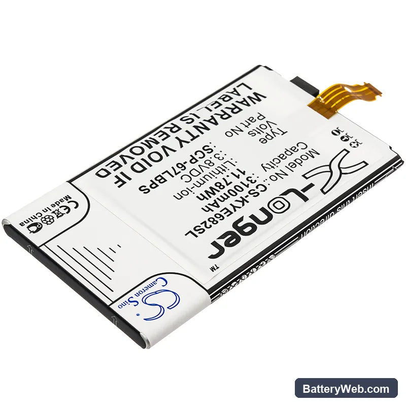 Kyocera DuraForce Pro Replacement Battery, 3.8V, 3100mAh, Li-ion 2