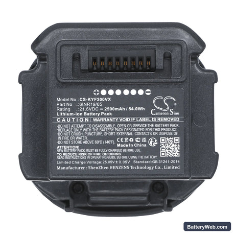 Kyvol Flutevac V20 Vacuum Cleaner Replacement Battery, 21.6V, 2500mAh, Li-ion 5