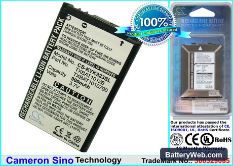 Kyocera K322 Replacement Battery, 3.7V, 900mAh, Li-ion 1