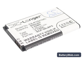 Kyocera Kona S2150 Replacement Battery, 3.7V, 950mAh, Li-ion 1
