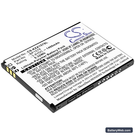 Kazuna eTalk 4G Replacement Battery, 3.8V, 1400mAh, Li-Polymer 1