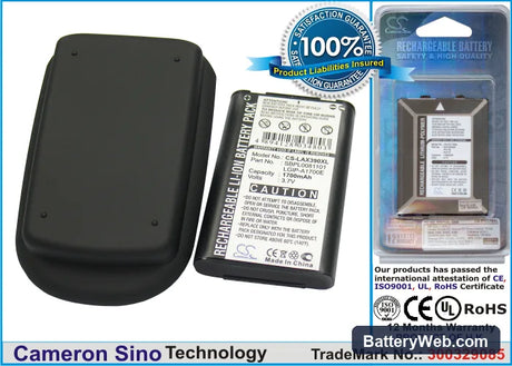 LG AX390 Replacement Battery, 3.7V, 1700mAh, Li-ion 1