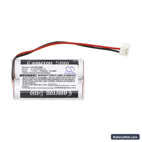 Label Cesar Replacement Battery, 7.2V, 2700mAh, Li-SOCl2 3