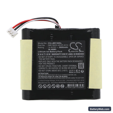 Libratone INR18650-4S1P-GYH Replacement Battery, 14.8V, 2600mAh, Li-ion 3