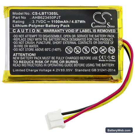 Listen Technologies Audio Guide Replacement Battery, 3.7V, 1100mAh, Li-Polymer 3