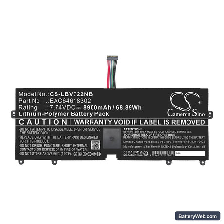 LG 15Z90N Replacement Battery, 7.74V, 8900mAh, Li-Polymer 3