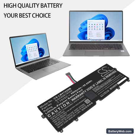 LG 15Z90N Replacement Battery, 7.74V, 8900mAh, Li-Polymer 6