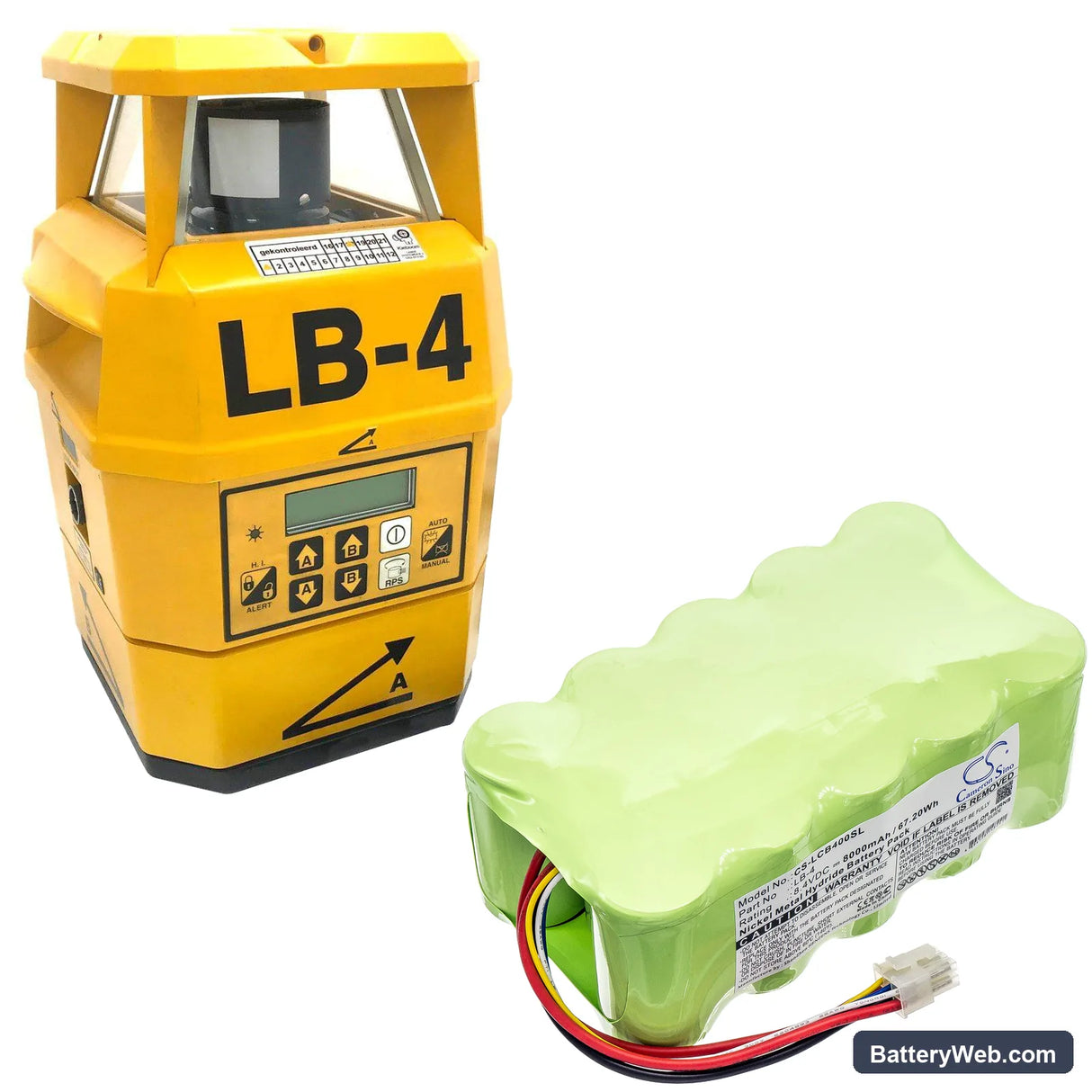 Laser Alignment Laser Beacon LB-4 Replacement Battery, 8.4V, 8000mAh, Ni-MH 6