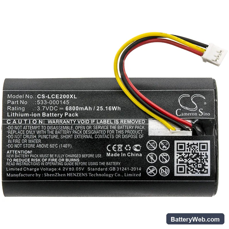 Logitech CIRCLE 2 Replacement Battery, 3.7V, 6800mAh, Li-ion 3