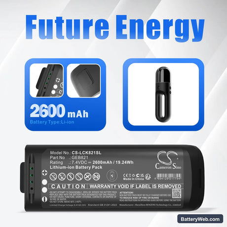 Leica BLK2GO Replacement Battery, 7.4V, 2600mAh, Li-ion 7