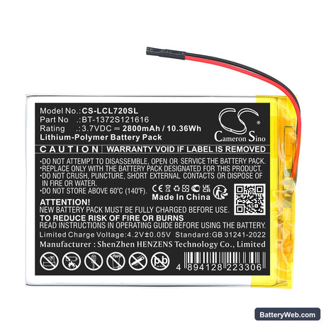 Polaroid MIDS747PXE Replacement Battery, 3.7V, 2800mAh, Li-Polymer 3