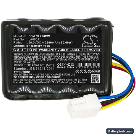 Ferrex 800m2 2021 Replacement Battery, 20V, 2500mAh, Li-ion 3