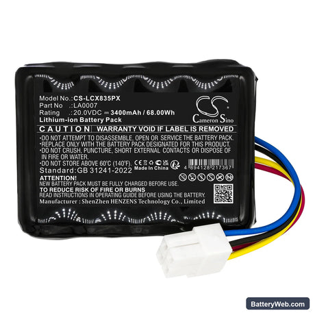 Landxcape CR208E Replacement Battery, 20V, 3400mAh, Li-ion 3