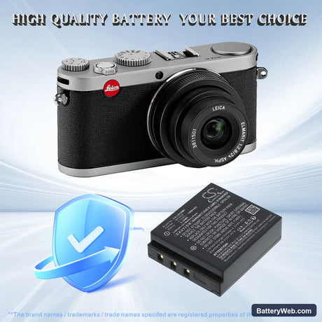 Leica X1 Replacement Battery, 3.7V, 1400mAh, Li-ion 6