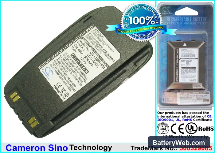 LG 110 (CDMA) Replacement Battery, 3.7V, 900mAh, Li-ion 1