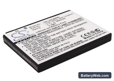 LG GC900 Replacement Battery, 3.7V, 900mAh, Li-ion 1