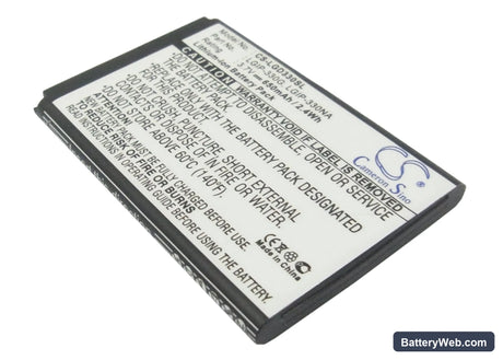LG GD350 Replacement Battery, 3.7V, 650mAh, Li-ion 1