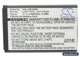 LG GD350 Replacement Battery, 3.7V, 650mAh, Li-ion 5