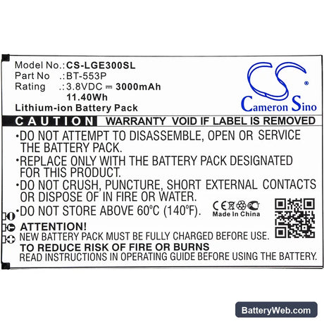 Leagoo Elite 3 Replacement Battery, 3.8V, 3000mAh, Li-ion 3