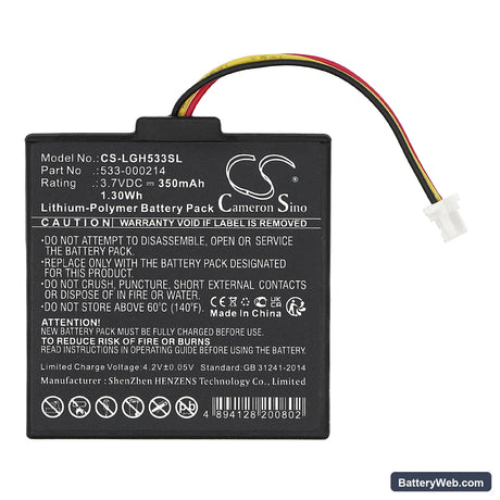 Logitech 981-001151 Replacement Battery, 3.7V, 350mAh, Li-Polymer 3