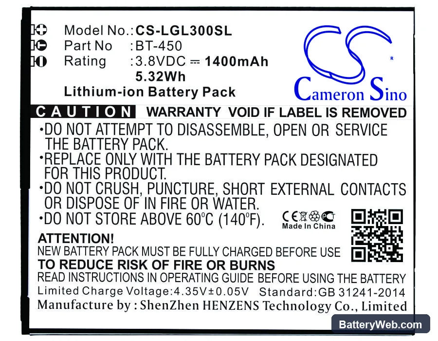 Leagoo Lead 3 Replacement Battery, 3.8V, 1400mAh, Li-ion 1