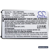 LG GM750 Replacement Battery, 3.7V, 1100mAh, Li-ion 3