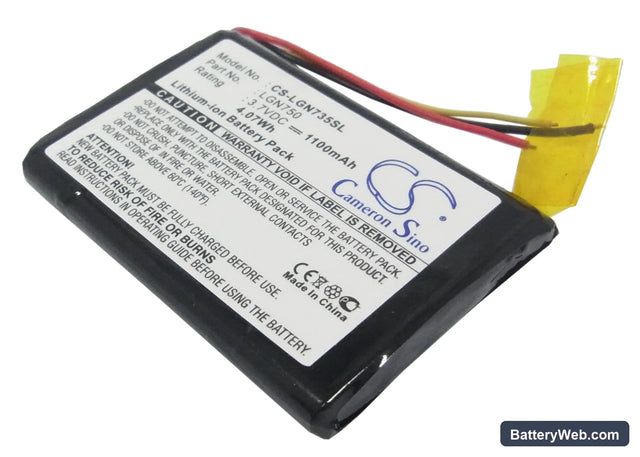 LG LN700 Replacement Battery, 3.7V, 1100mAh, Li-ion 1