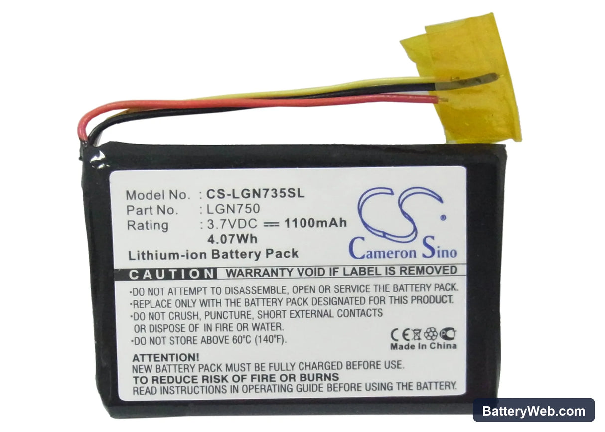 LG LN700 Replacement Battery, 3.7V, 1100mAh, Li-ion 5