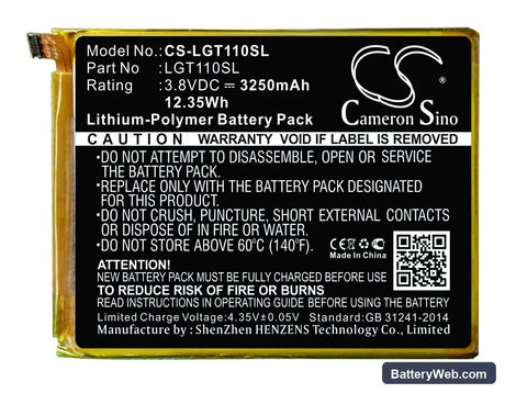 Leagoo T1 plus Replacement Battery, 3.8V, 3250mAh, Li-Polymer 1