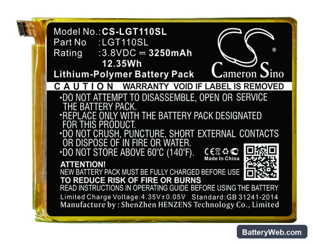Leagoo T1 plus Replacement Battery, 3.8V, 3250mAh, Li-Polymer 1