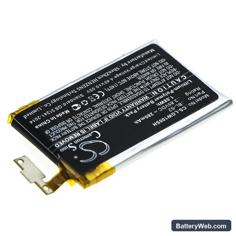 LG Watch R Replacement Battery, 3.85V, 280mAh, Li-Polymer 2