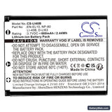Pentax Optio L36 Replacement Battery, 3.7V, 660mAh, Li-ion 3